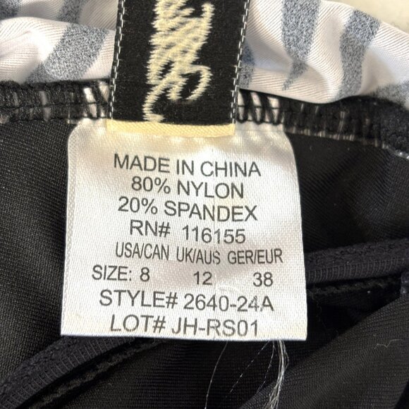 Alisha Levine Swim dress Tan Blk Zebra Stripe A-Line Skirt Size 8 - Picture 11 of 14